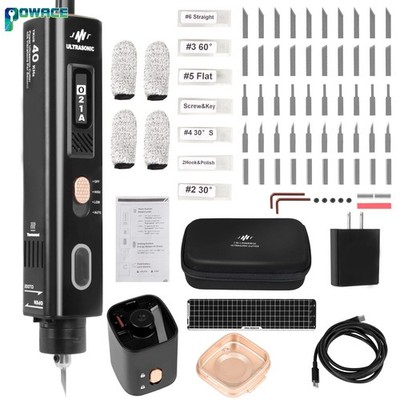 40khz 2-in-1 Ultrasonic Cutter Knife Polisher Handheld Cutting Tool 50 Blades