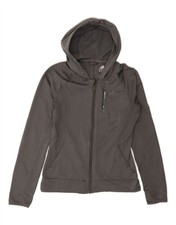 ADIDAS Womens Zip Hoodie Sweater UK 10 Small Grey Polyester CQ15