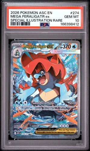 2026 POKEMON ASC EN-ASCENDED HEROES #274 MEGA FERALIGATR EX PSA 10
