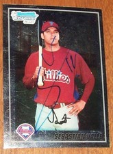 2010 Bowman Philadelphia Phillies Sebastian Valle Hand Signed Autographed Card