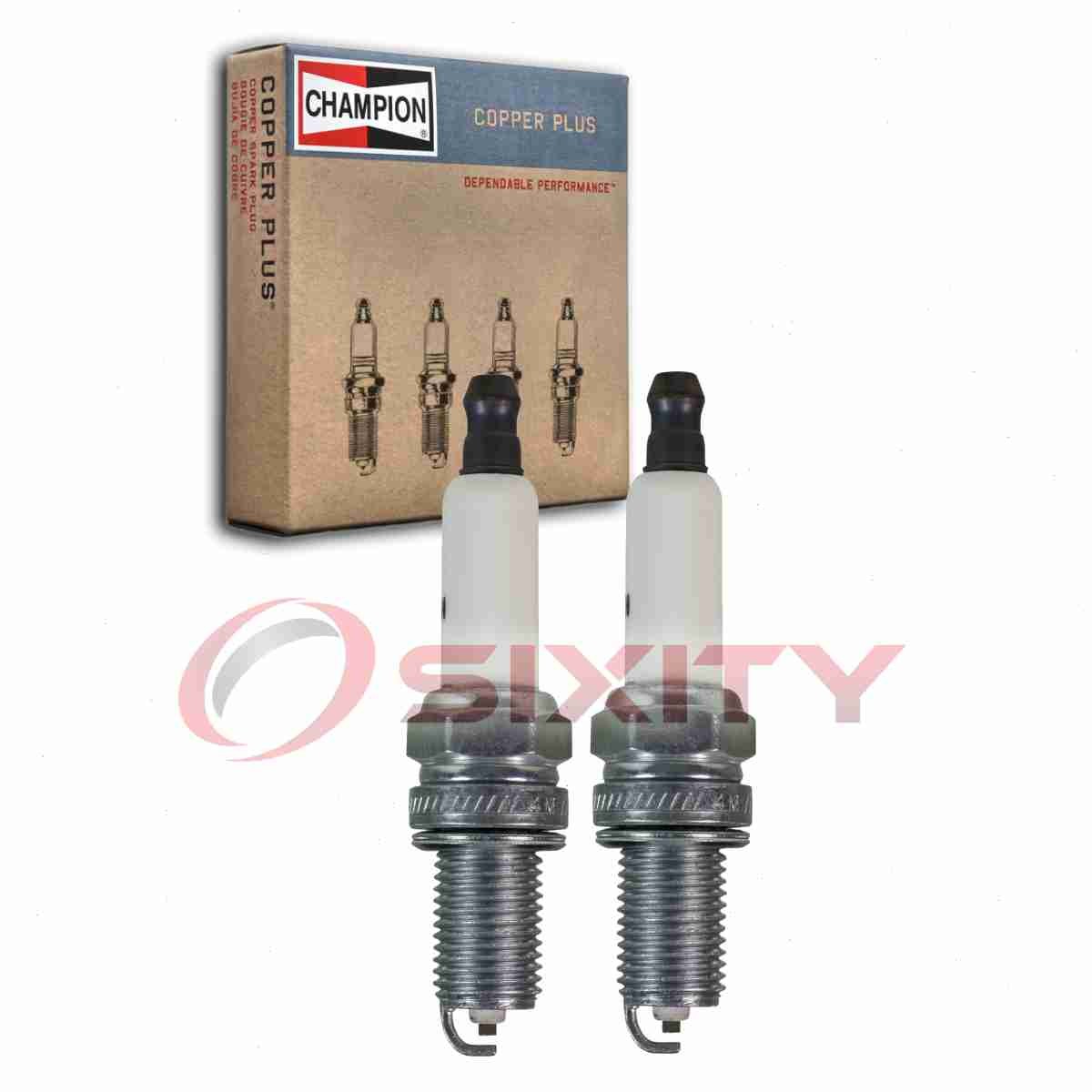 2 pc Champion Copper Plus 449 Spark Plugs for RA7YC 91320 5129 Ignition Wire ky