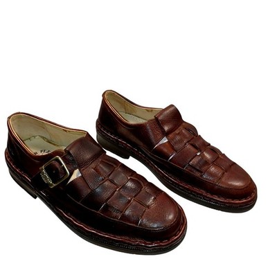 Walker Flex Quiet Luxury leather Shoes Fisherman Caged Sandals Buckle Mens 11.5