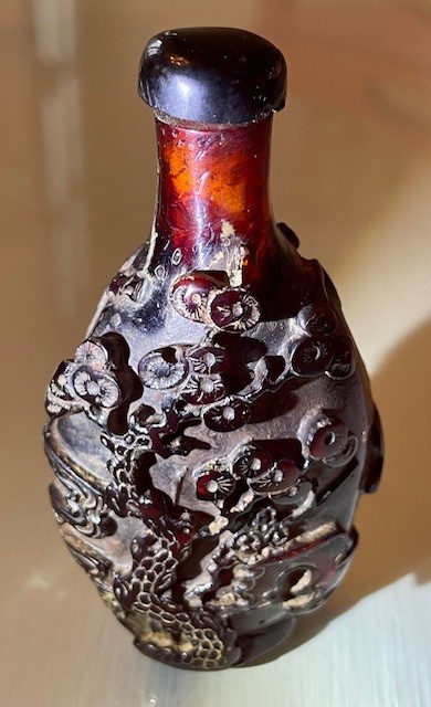 chinese antique hand carved snuff bottle beautiful workmanship