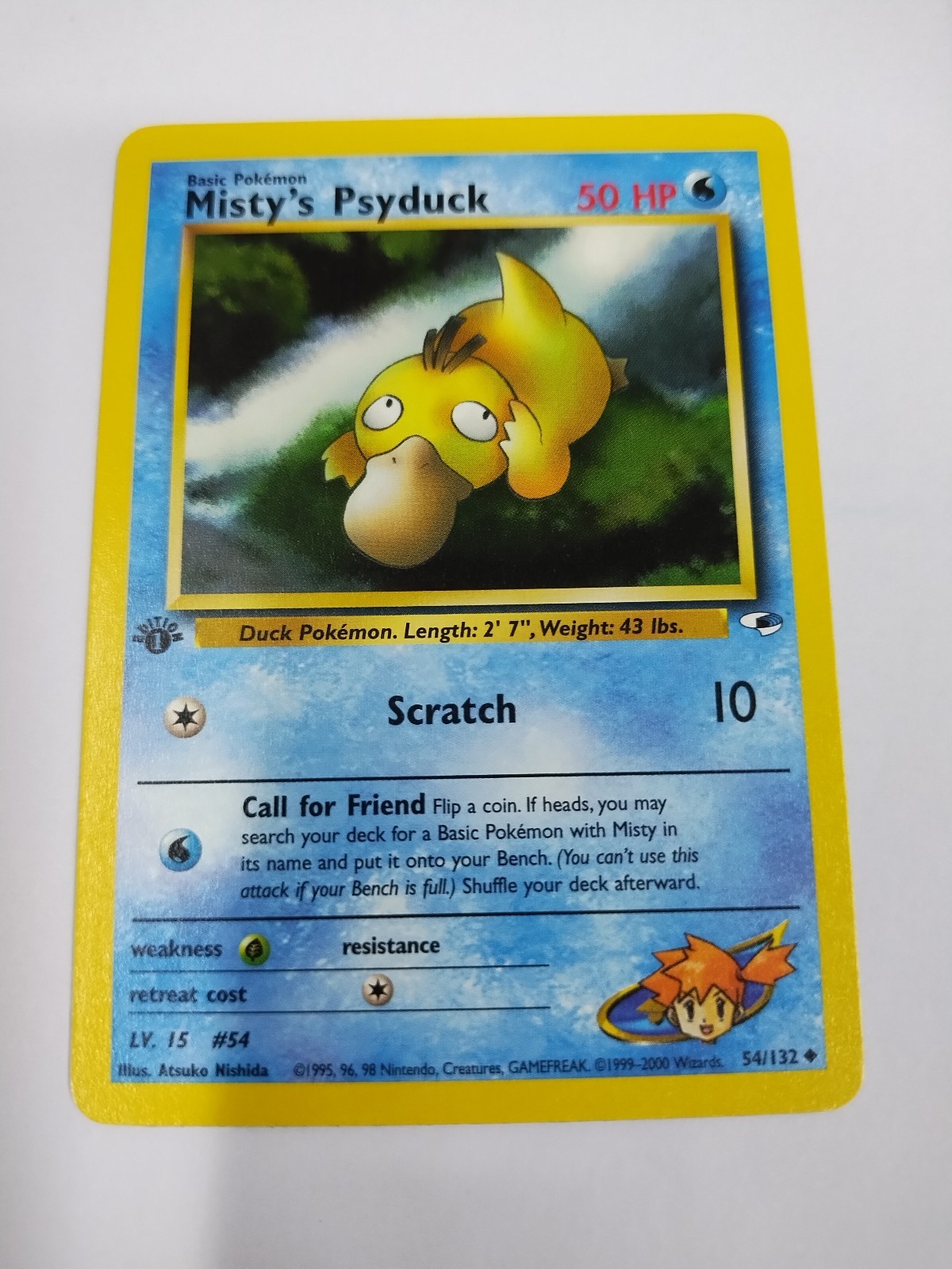 MINT Pokemon Card - Misty's Psyduck Gym Heroes 54/132 Uncommon 1st Edition