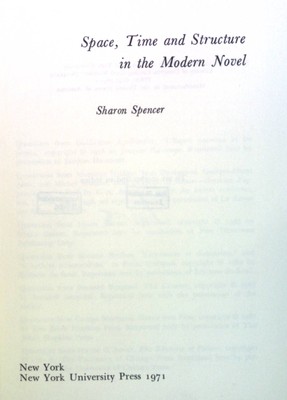Space, Time and Structure in the Modern Novel. Spencer, Sharon: