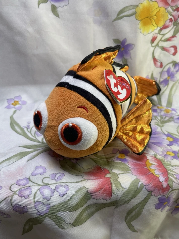 Ty Beanie Babies Disney SPARKLE NEMO 6" Beanbag Plush Stuffed Toy - Image 2 of 4