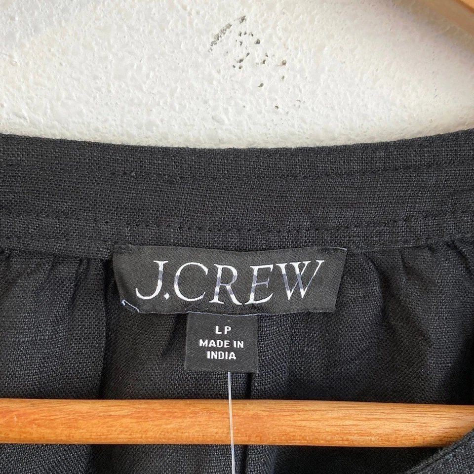 J. Vestido Cabana Feminino Crew em Linho Preto Pequeno Grande - Imagem 4 de 4