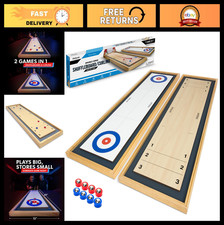 2-in-1 Shuffleboard Curling Tabletop Game - Fun Indoor Family Activity