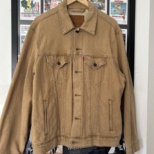 Levi’s Denim Trucker Jean Jacket Brown Tan Mens  L . SUPERB. RARE COLOUR.