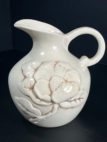 Vtg Redwing Pottery Pitcher 1940'S Magnolia Flower Cream #1028 MADE IN USA