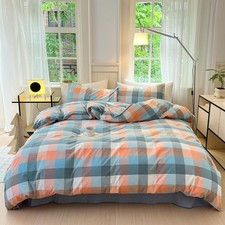 FACE TWO FACE Bedding Duvet Cover Set100 Washed Cotton Duvet Cover Linen Lik...