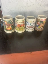Lot Of 4  St Patrick's Day Leprechaun Budweiser Beer Stein Mug
