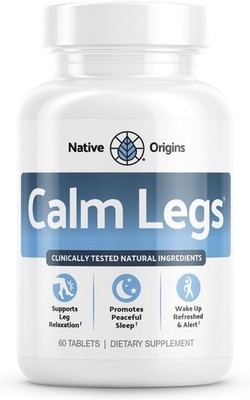 Natural Leg Relief Tablets with Iron & Magnesium   60 Count for Peaceful Sleep