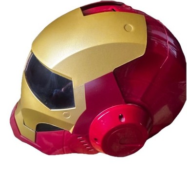 iron man full head helmet Modular Flip Up Motorcycle | Black Switch to battle mode with eye lights and ear lights in red Motorized Iron Man MKII Helmet