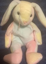 Ty Beanie Baby Hippie The Colorful Rabbit Stuffed Animal Plush Toy New NWT