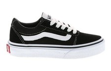 Vans Ward Sneaker in Black/White Canvas  Kids' Low-Top