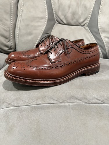 Alden Longwing Blucher Burnished Tan Calfskin Size 8.5D Barrie Last