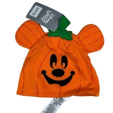 New Disney Baby Mickey Mouse Ear Beanie Hat size 0-1 Years Orange