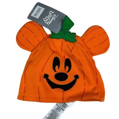 New Disney Baby Mickey Mouse Ear Beanie Hat size 0-1 Years Orange