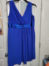 DAVID'S BRIDAL Bridesmaid Sleeveless Dress blue E44239 Size 20 COCKTAIL