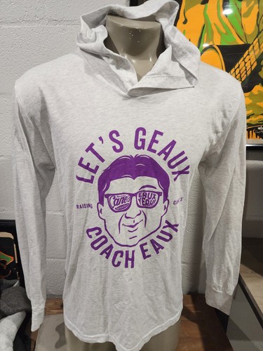 Raising Canes Chicken LETS GO GEAUX Coach Eaux "O" Hoodie Sweatshirt LSU