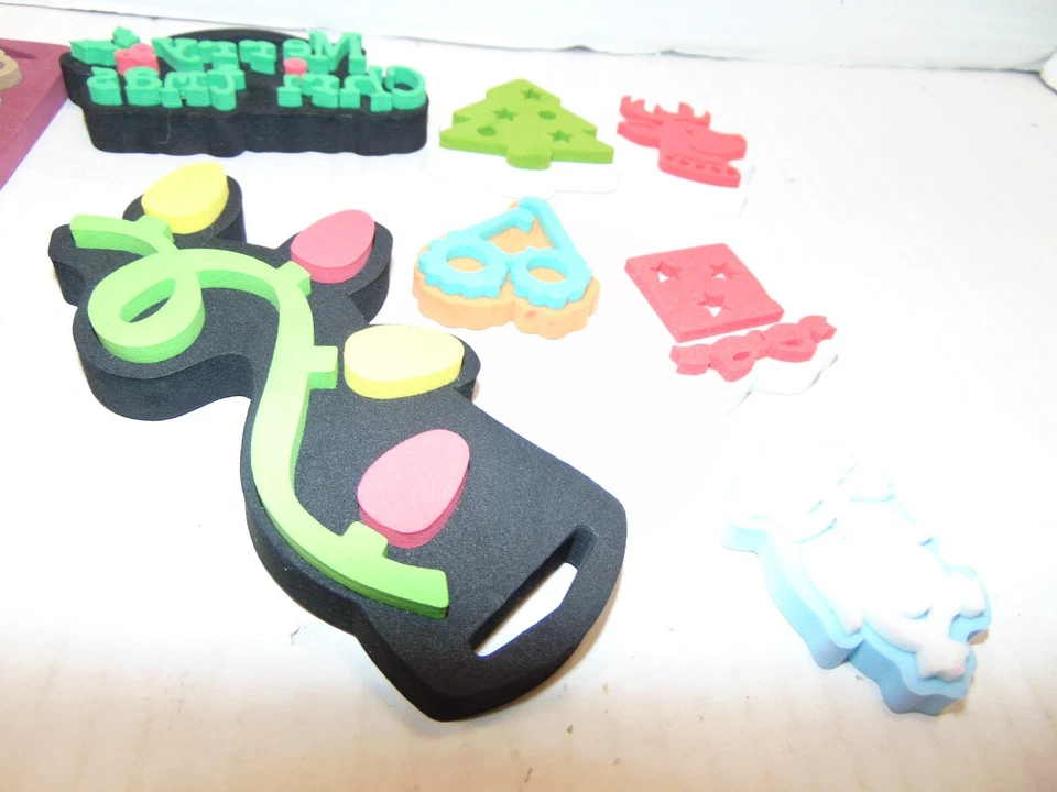 Lote de 9 selos robustos de espuma artesanato de Natal outono - Imagem 3 de 4