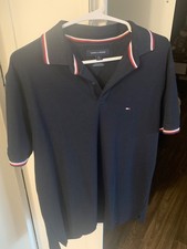 tommy hilfiger polo shirt men medium blue