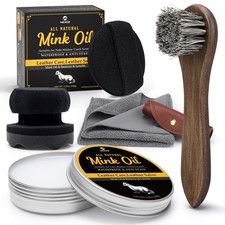 Mink Oil Kit for Leather Boots Waterproofing Conditioner White Cream Tool