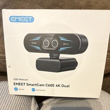 EMEET SmartCam C60E 4K USB Webcam 30fps Autofocus Built-In Mic Clip-On