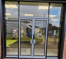 Shop Door - Aluminum Door - Aluminum Shopfront - Glass Shopfront- Flat Door