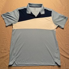 Oakley Hydrolix Golf Shirt Polo Mens Large Light Blue Colorblock Short Sleeve