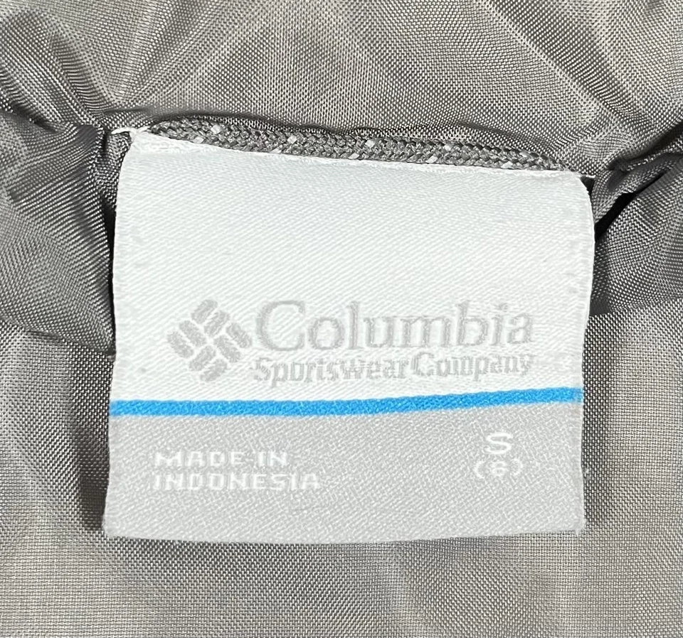 Chaqueta Columbia Juvenil Pequeña 8 Negra Gris Con Capucha Puffer Bloque de Color Cremallera Completa Cálida Foto 3 de 4