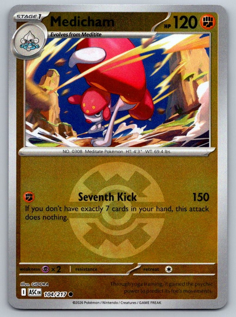 Medicham (Quick Ball) 104/217 Common Ascended Heroes Pokemon Reverse Holo NM