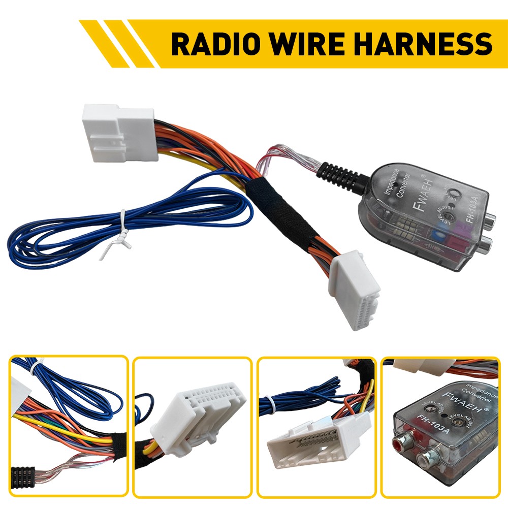 For Nissan Stereo Radio Add AMP Subwoofer Amplifier Plug Adapter Wiring Harness