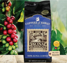   Two 2 100 Kona Coffee Whole Bean - Coffees of Hawaii Kona Nightingale 8 oz