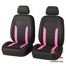 2 Pack Universal Car Seat Cover with Breathable Mesh Backrest,Comfortable Pink