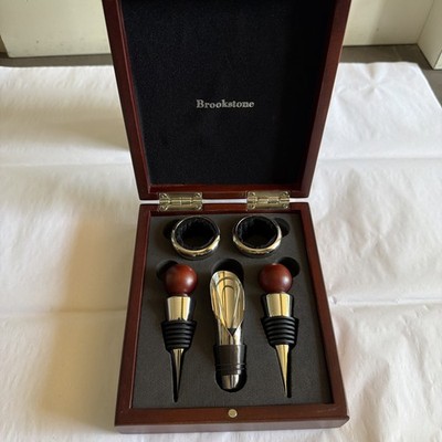 Brookstone 6-piece Rosewood Wine Set in Wood Storage Box | eBay