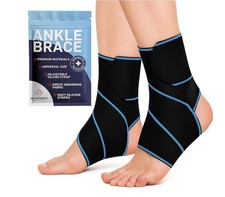 Dr. Arthritis Ankle Brace Support 2 Pack Blue Adjustable Compression Relief
