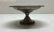 Frank M Whiting Weighted Sterling Silver Pedestal Compote Dish w/ Flower Pattern