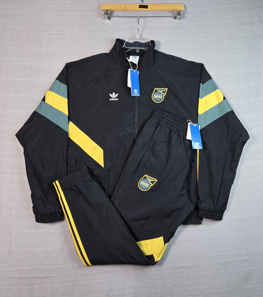 Adidas Jamaica OG Tracksuit Jacket & Pants Medium Mens Black Green