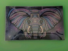 Glass Tray Elephant Design V-SYNDICATE 10" X 6" Made In USA