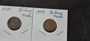 1900 and 1904 Indian Head Penny