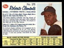 1962 POST CANADIAN #173 ROBERTO CLEMENTE PIRATES SET BREAK 532924 (KYCARDS)