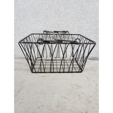 Metal Wire Basket Storage Bin Organizer Bronze Finish 9.25" Rectangular Decor