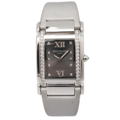 Patek Philippe Twenty-4 18K White Gold Gray Diamond Dial Watch 4920G