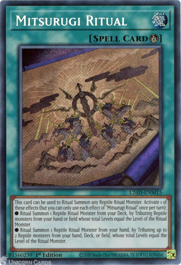 L26D-ENM15 Mitsurugi Ritual : Secret Rare 1st Edition Mint YuGiOh Card