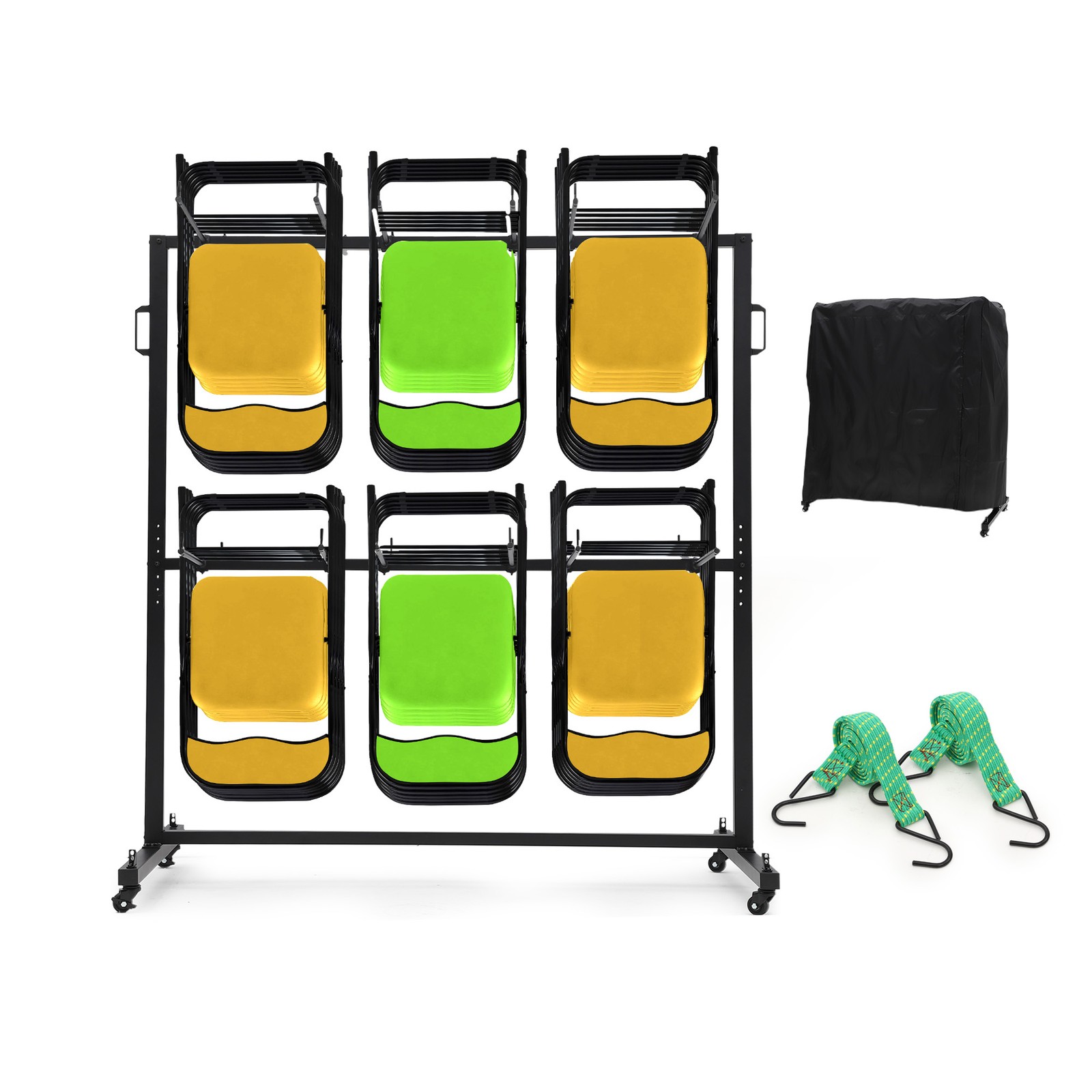 Cart W/wheels, 800lbs Heavy Duty 2-tier Chair & Table Storag