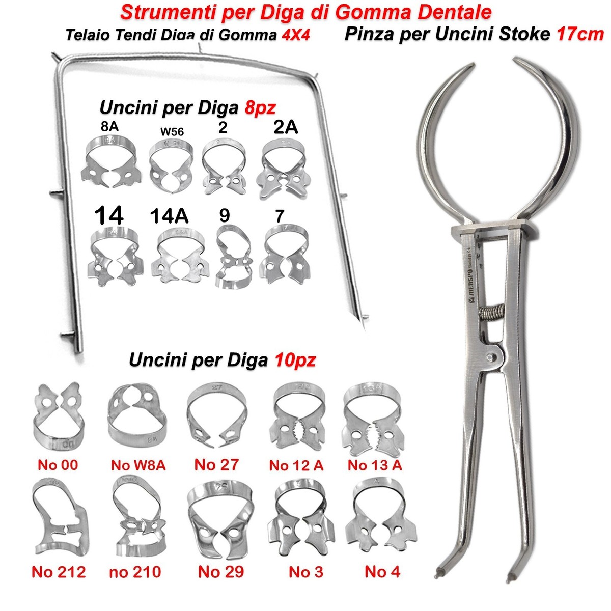 Morsetto Per Diga In Gomma Endodontica ODM #W8 – Strumento Chirurgico Dentale
