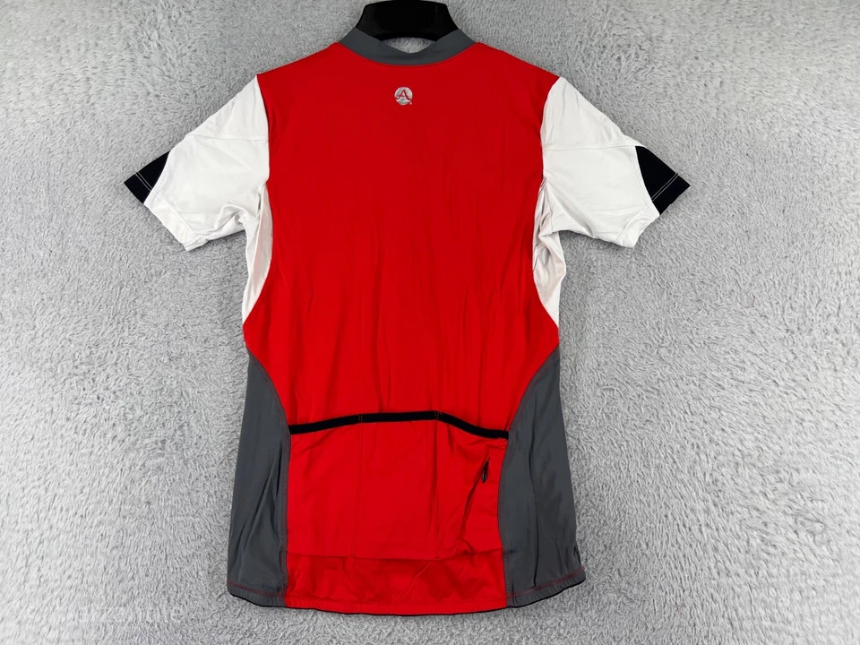 Camiseta deportiva de ciclismo Alii para mujer extra grande con cremallera completa bolsillos traseros hecha en EE. UU. Nylon Foto 2 de 4