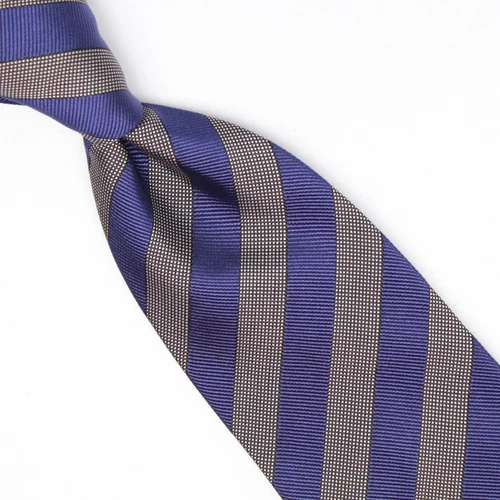 Josiah France Mens Silk Necktie Dark Blue Gray Texture Stripe Weave Tie Italy